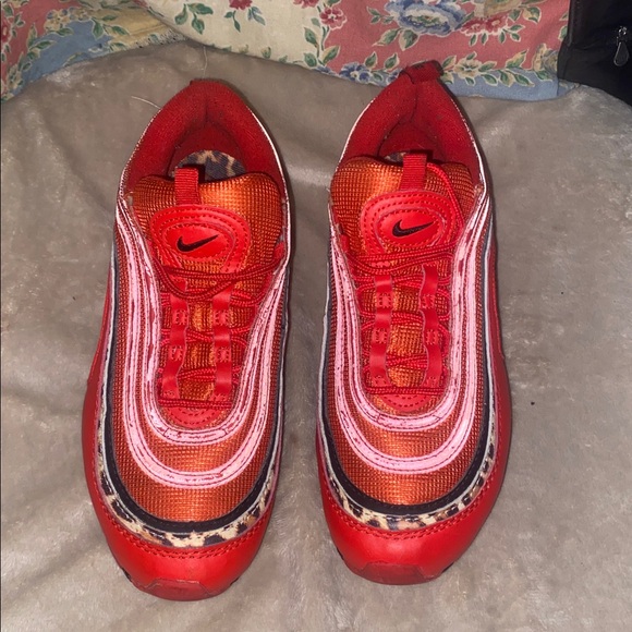 Air Max 97 Nike Women’s Red Leopard Athletic Shoes Sneakers Limited Edition, 8